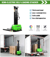 Carrello Elevatore Semi-elettrico Autocaricante da 500kg con Altezza di Sollevamento Opzionale di 1,3m