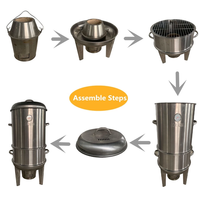 Four à rôtir chinois pour usage domestique, machine à griller le poulet, grille ronde, brûleur au charbon de bois