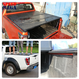 Flush Mount Hard Tri-Fold Matte Black Textured Tonneau Cover for Toyota Tundra 6.5ft <b>Low</b> Profile Aluminum Waterproof <b>Bed</b> Cover - Product Image 2
