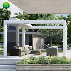 Pergola Aluminium Outdoor Wasserdichtes Lamellen dach Bio klimatische Pergola Motorisierte Metall Pavillon Garten Pergola - Product Image 3
