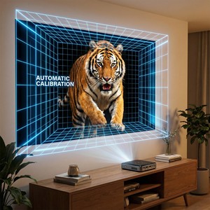 P60แอลอีดีแบบ Full <span class=keywords><strong>HD</strong></span> 1080p DLP โปรเจคเตอร์พกพาขนาดเล็กพร้อมแบตเตอรี่ในตัวสูงถึง120นิ้วสำหรับโฮมเธียเตอร์ - Product Image 3