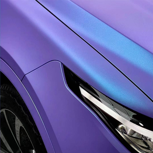 Emballage en vinyle PCV super brillant, sans bulles, facile à installer, bleu, vert, rouge, violet, autocollant de carrosserie de voiture - Product Image 6