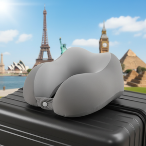 Almohadas de Viaje para el Cuello con Tela Refrescante para el Verano, para Viajes en Auto y Avión, Fabricante OEM BSCI, Venta al Por Mayor, Logotipo Personalizado - Product Image 1