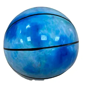 充气七彩PVC材质球篮球塑料大理石云玩具球全彩印花云沙滩球