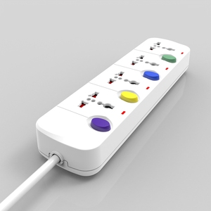 Enchufe múltiple universal de 4 tomas con interruptores individuales, cable de cobre y extensión de alimentación. - Product Image 2