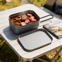 Kit de vaisselle en aluminium léger pour le camping en plein air, taille M, directement de l'usine
