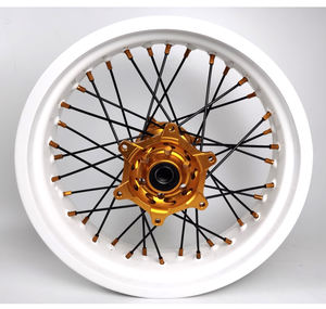 Jantes en alliage d'aluminium pour moto tout-terrain <span class=keywords><strong>Supermotard</strong></span> blanches Exc 250 450 17 pouces Roues Supermoto - Product Image 5