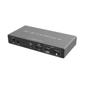 신제품 2 포트 USB 2.0 kvm 스위치 8k 60hz hdmi kvm 스위처 지원 2 PC 컴퓨터 HDMI 및 USBS 출력
