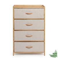 Commode de rangement avec 4 tiroirs en tissu, écologique, durable, pour chambre à coucher, salon, petit appartement, gain de place
