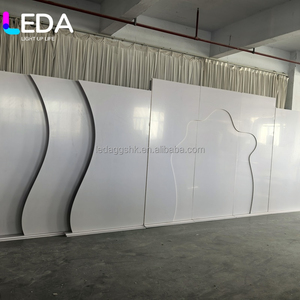 LeDA New Design Customized Modern <b>Wedding</b> <b>Backdrop</b> White Wave Shape Acrylic Pvc 3D Arch <b>Backdrop</b> <b>Stand</b> - Product Image 2