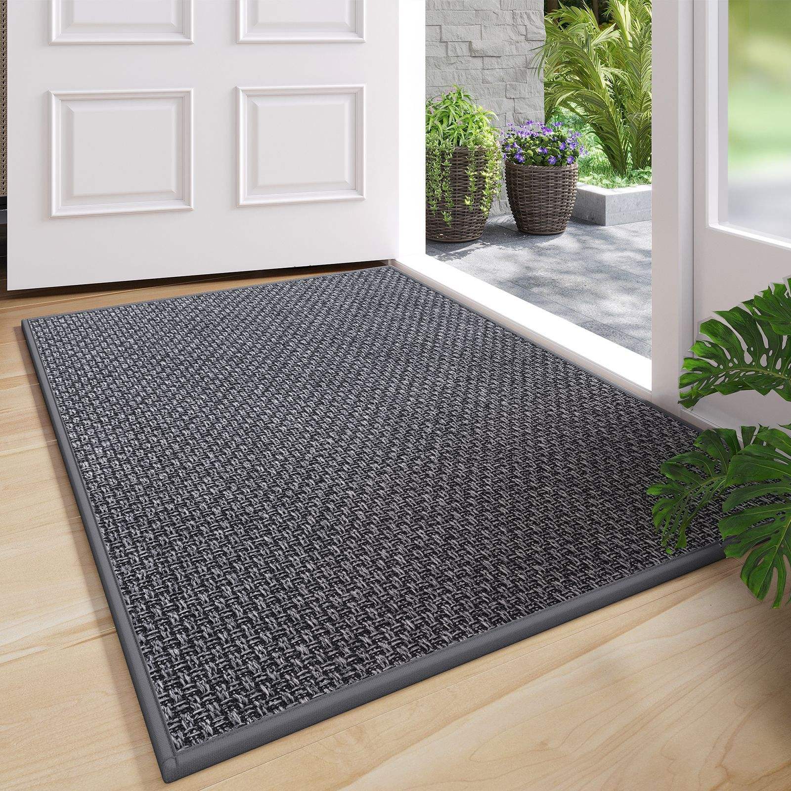 Semelle en caoutchouc à motif quadrillé - gris