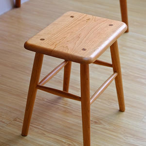 Solid Wood Square <b>Stool</b> Cherry Wood Durable Low <b>Stool</b> For Dining Room Adult Use - Product Image 1