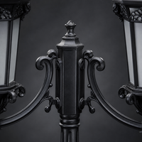 Lampe murale extérieure carrée de style européen en acier antique rétro, étanche, pour jardin et cour