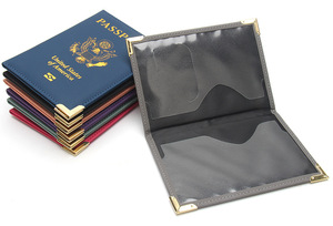 カスタムロゴPUレザー米国パスポートカバートラベルウォレットカードケースチケットスロットカスタマイズパスポートホルダーアメリカ - Product Image 3