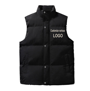 Gilet de haute qualité, taille européenne, logo personnalisé, gilet d'hiver chaud et matelassé, grande taille, sans manches, doudoune pour homme. - Product Image 3