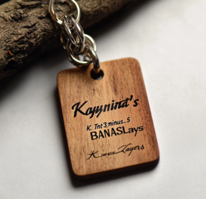 Engravable Letter <strong>Wood</strong> <strong>Keychain</strong> Wooden Square Shape Solid <strong>Wood</strong> Craft Personalized Key Chain Accessories - Product Image 1