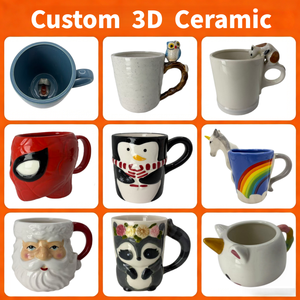 แก้วคู่รัก 3 มิติ แบบ OEM&ODM จากโรงงาน ขนาด 300 มล. แก้วเซรามิก แก้วพอร์ซเลน พร้อมฝาปิดรูปทรงหมวก สำหรับของขวัญธุรกิจ วันหยุด และงานแต่งงาน - Product Image 5