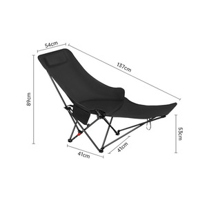 Chaoyi Outdoor Folding Chair 45x45x70cm Adjustable Reclining Portable Camping Lounge Chair With <b>Footrest</b> - Product Image 2