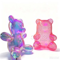 Grande sculpture d'ours en PVC gonflable transparente personnalisée pour installation artistique commerciale et décoration d'événements