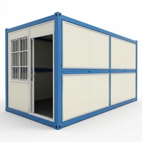 Maison préfabriquée pliable en gros, bureau conteneur plat de 20 pieds, isolé en acier, personnalisé OEM ODM, installation rapide