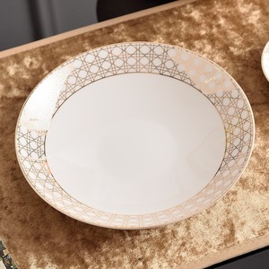 Wedding Use Ceramic Bone China D-series Gold Edged Tableware <b>Set</b> Plates Bowls <b>Dinnerware</b> <b>Set</b> for Gift Boxes - Product Image 6