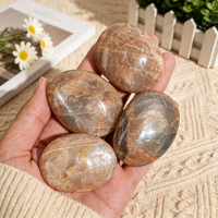 Pierre de palmier en pierre de lune orange naturelle, polie, en cristal, pierre précieuse lisse, décoration d'intérieur, cadeau artisanal