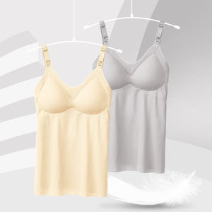 Camiseta sin mangas de lactancia para mujer, chaleco de seda de hielo transpirable de <span class=keywords><strong>M</strong></span>-XXL, ropa de maternidad para amamantar - Product Image 2