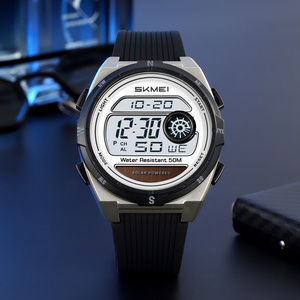 <span class=keywords><strong>SKMEI</strong></span> 2436 mode dynamique hommes numérique solaire alimenté montre bracelet en Silicone étanche multifonction mâle montre cadeau horloge - Product Image 3