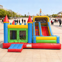 Château Gonflable Commercial Personnalisé Économique Rouge et Jaune pour Enfants