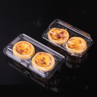 Tarte aux oeufs petit gâteau boîte d'emballage en plastique transparent récipient alimentaire jetable en plastique 2 compartiments MJ310 MJ133