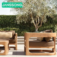 Meubles d'extérieur en teck, mobilier de restaurant, bar, hôtel de luxe, tables et chaises, fournitures de mobilier moderne, ensemble de salle à manger en bois pour l'extérieur