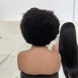 Perruque Bob V-Part en <span class=keywords><strong>cheveux</strong></span> humains brésiliens Remy, 4x4 HD transparente, <span class=keywords><strong>coupe</strong></span> afro-kinky <span class=keywords><strong>courte</strong></span> bouclée, densité 250%, pour femmes noires - Product Image 4