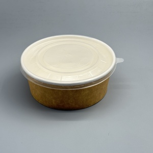 Bol à salade en papier kraft en gros, simple ou double paroi, avec revêtement PP PE PLA, imprimé sur mesure, jetable - Product Image 1