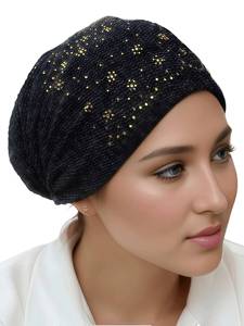 Muslim fashion solid color long-tail headscarf, soft, elastic, eco-friendly, breathable mesh chemo cap - Product Image 3