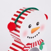 Boîte cadeau en chocolat en forme de bonhomme de neige avec fenêtre en PVC et laminage mat