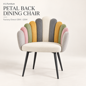 <span class=keywords><strong>Fauteuil</strong></span> d'appoint en <span class=keywords><strong>velours</strong></span> multicolore avec dossier en forme de pétale, rembourré, avec pieds en métal noir pour la maison, l'hôtel, la vente en gros - Product Image 2