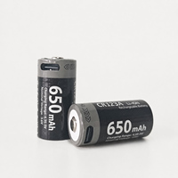 Baterai Isi Ulang CR123A 3.6V 650mAh Baterai Li-ion USBC Output Tegangan Konstan 1000 Siklus untuk Kamera Senter