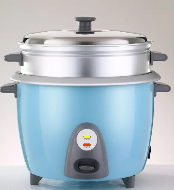 Cuiseur à riz électrique avec cuiseur à vapeur, 0,6 l, 1,0 l, 1,5 l, 2,2 l, 2,8 l, couleur bleue