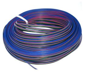 RGBW ul1007 20AWG bị mắc kẹt dây điện phẳng cáp PVC cho các ứng dụng sưởi ấm RGBW Trắng/Nâu Đỏ/Xanh/Vàng/Hồng tùy chọn - Product Image 3