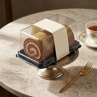 Boîte d'emballage en plastique PET transparente de grande taille, de qualité alimentaire, jetable, pour pain, gâteaux et aliments