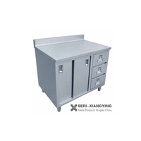 Xiangying armoire de cuisine commerciale en acier inoxydable, avec poignées et tiroirs armoire de rangement en métal %
