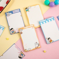 Bloc-notes A6 Cartoon, 70 feuilles, papier coloré 80 g/m², 4 motifs, bloc-notes mémo, mini bloc-notes de poche, papeterie scolaire pour étudiants, vente en gros