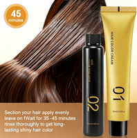 Crema de Tinte para el Cabello a Base de Plantas, Coloración Instantánea, Segura, Sin Amoníaco, Colores Personalizables, Sin Daño al Cabello, Crema de Coloración Resistente a la Decoloración