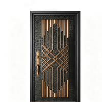 Porte d'entrée de maison/appartement moderne en acier laminé à froid, antivol, à battant unique, avec garantie de 5 ans