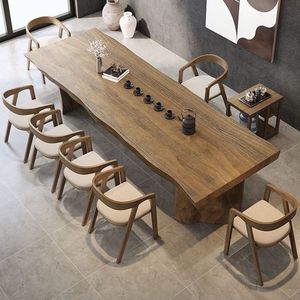 Juego de mesa y sillas de madera maciza, muebles modernos de estilo chino para oficina y sala de estar - Product Image 2