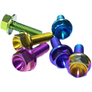 M8x1.25 GR5 M6 M8 M10 M12 thép không gỉ mạ màu xanh rỗng lục giác đầu vít titan cho bánh xe - Product Image 5