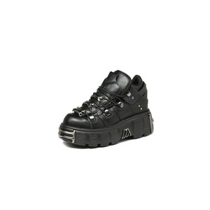 2024 automne hiver commerce extérieur transfrontalier nouvelles chaussures pour femmes fond épais bas Punk petit cuir hauteur augmentant bouton - Product Image 5