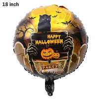 Ballons en aluminium ronds de 18 pouces QS Cartoon, motifs fantôme, crâne, citrouille, pour Halloween, à l'hélium, pour la décoration de fêtes (14 ans et plus) - Vente en gros
