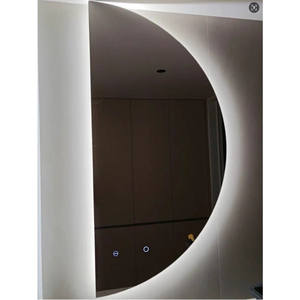 Intérieur d'hôtel <span class=keywords><strong>Grand</strong></span> <span class=keywords><strong>miroir</strong></span> de bain mural sans cadre avec lumière <span class=keywords><strong>Miroir</strong></span> intelligent <span class=keywords><strong>demi</strong></span>-rond irrégulier <span class=keywords><strong>Miroir</strong></span> Led de salle de bain Moon Espejo - Product Image 2