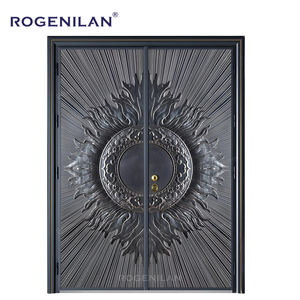 Porte d'<span class=keywords><strong>entrée</strong></span> extérieure en métal de sécurité, design en aluminium, fabrication chinoise Rogenilan - Product Image 2
